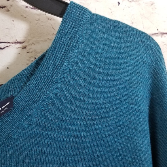 Hart Schaffner Marx Big Man Turquoise Wool Sweater - Picture 2 of 8